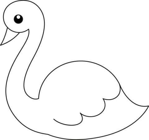 Cute Swan Coloring Page